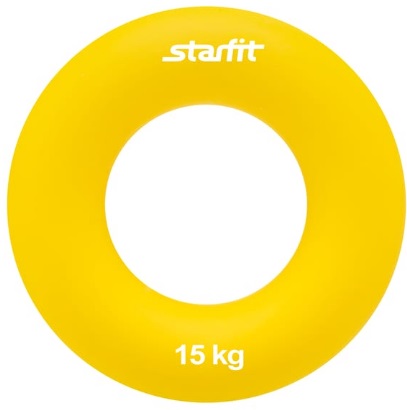 Эспандер кистевой Starfit, 15 кг, ES-404 "Кольцо", диаметр 8,8 см, жёлтый