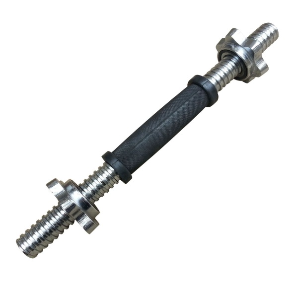 Гриф гантельный хром 350 мм 26 мм замок кольцевая гайка, ручка с резиновым покрытием RB14TR-26