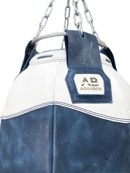 Груша боксерская водоналивная SEA AQUABOX кожа, сине/бел, вес 35 кг