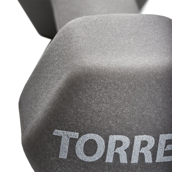 Гантель "TORRES 3 кг" арт.PL55013, металл в неопреновой оболочке, форма шестигранник, серый